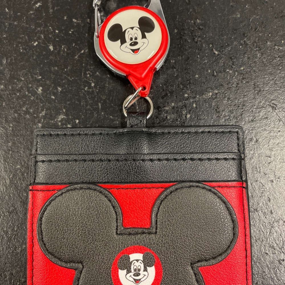 Disneyland Loungefly Mickey Mouse black & red ID holder